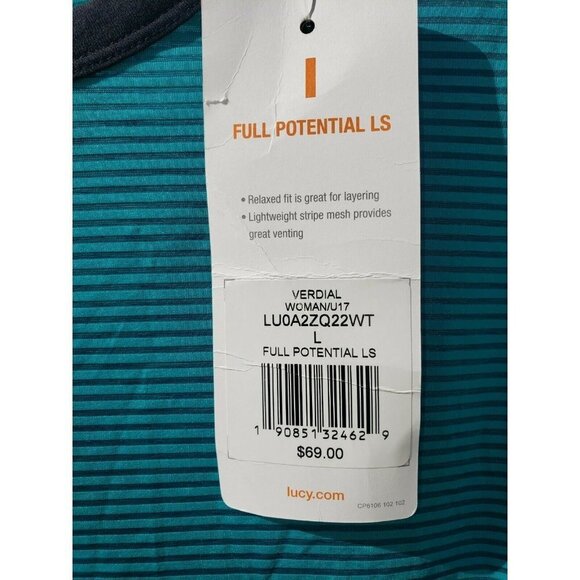 NWT LUCY Full Potential Verdial Pullover Top Large Green Black Athletic Mesh - Picture 5 of 9